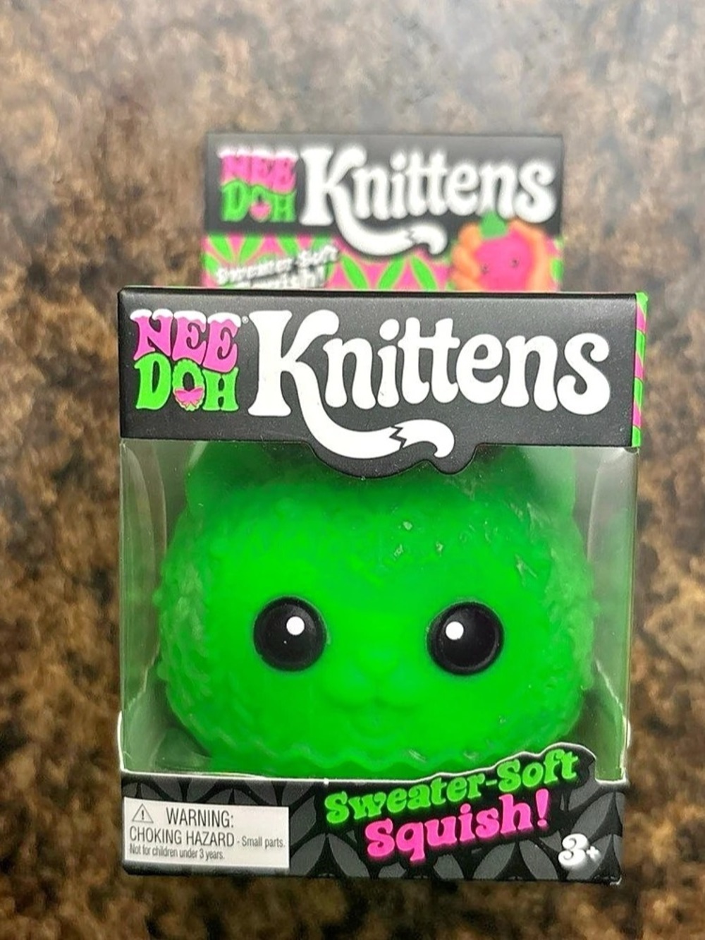 NeeDoh Kittens Sweater-Soft Squish Green Cat Squish Toy NWT